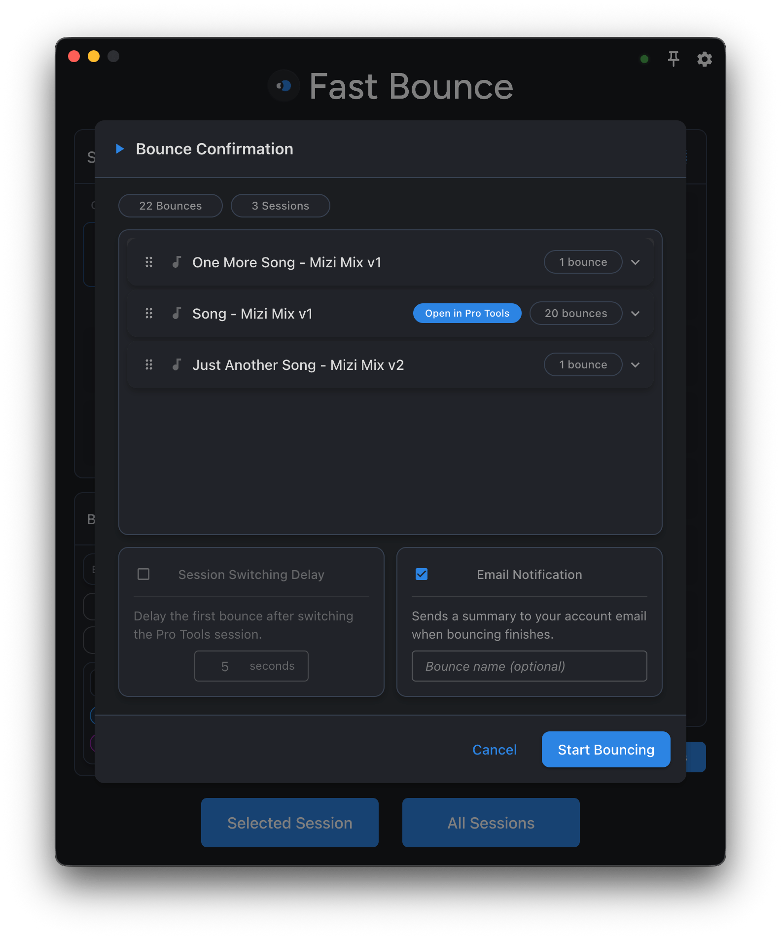 Fast Bounce bounce confirmation